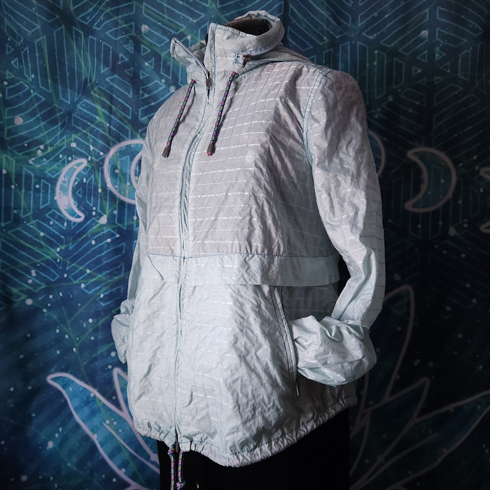 Free People Parachute Festival Packable Jacket Size M Aqua Light Blue